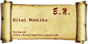 Bitai Montika névjegykártya
